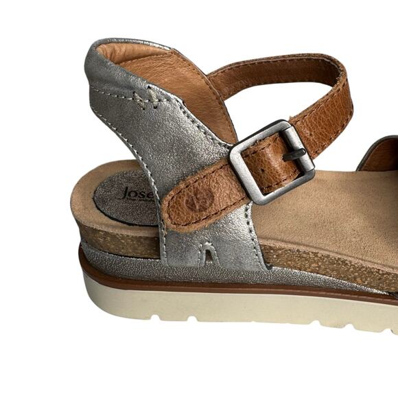 Josef Seibel Clea Platform Sandals - Metallic Silver - Size 36 (US 6.5) - Picture 6 of 10